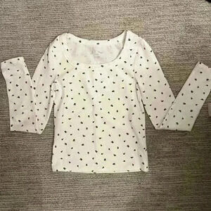 White blue flowers long sleeve